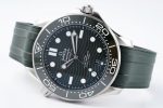 SEAMASTER DIVER 300M ZF 1:1 BEST EDITION GREEN CERAMIC GREEN DIAL ON GREEN RUBBER STRAP A8800 - Image 9