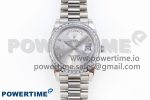DayDate 40 SS GSF Gain Weight Silver Crystal Dial Diamonds Bezel on President Bracelet A3255