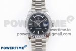 DayDate 40 SS GSF Gain Weight Black Crystal Dial Diamonds Bezel on President Bracelet A3255