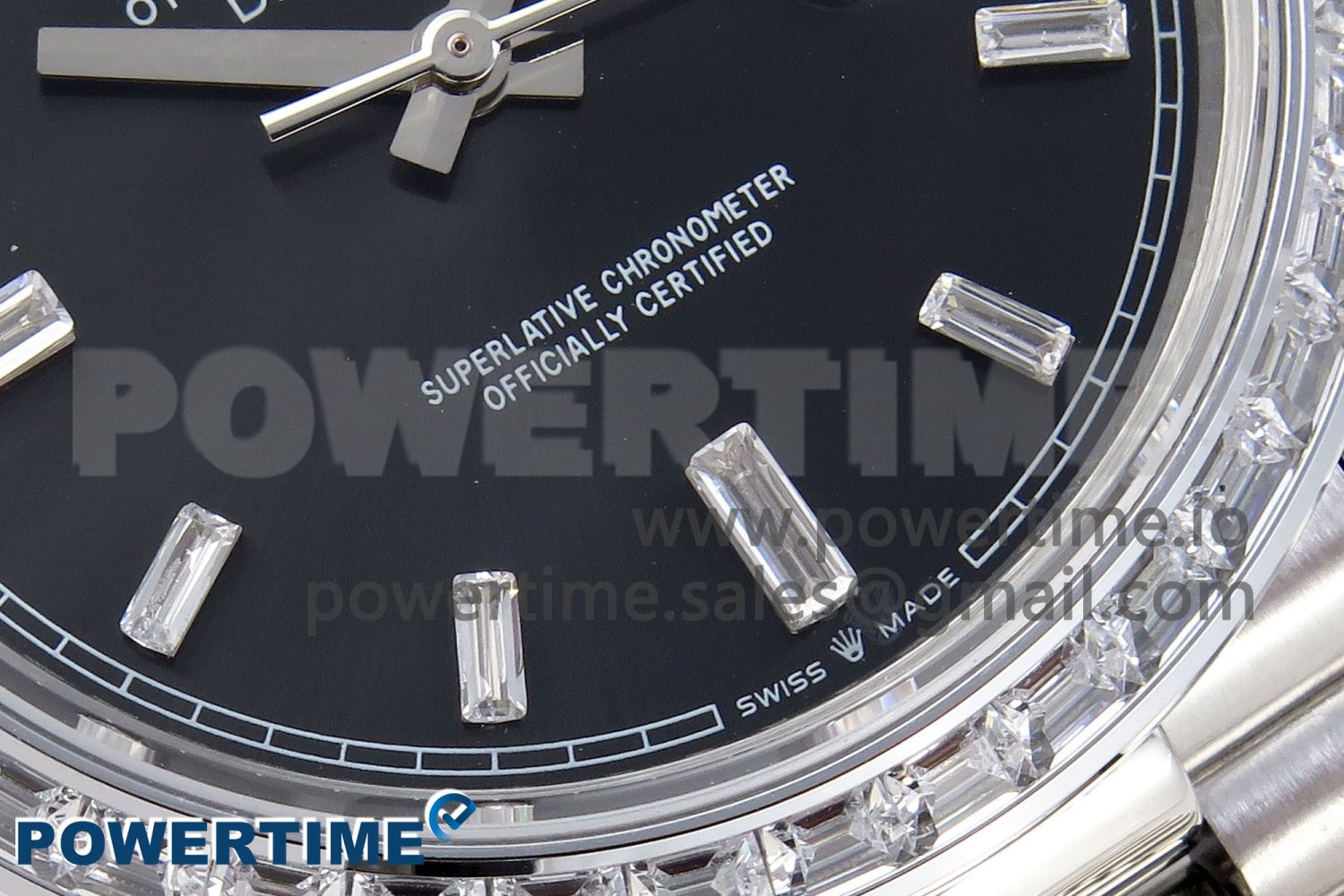 DayDate 40 SS GSF Gain Weight Black Crystal Dial Diamonds Bezel on President Bracelet A3255 - Image 5