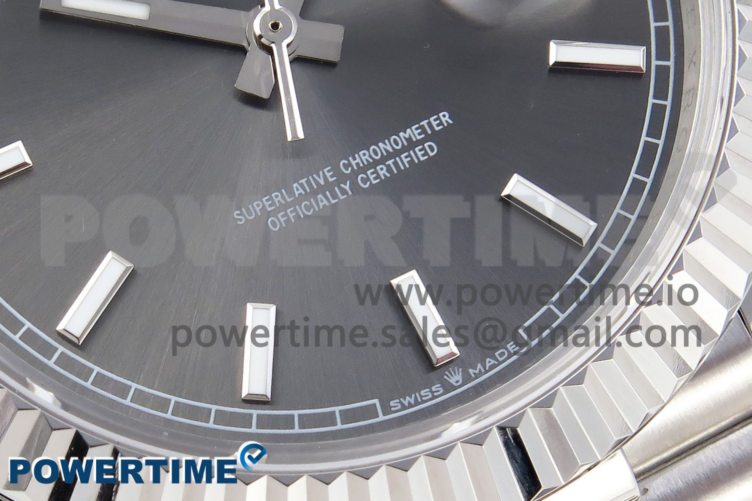 DayDate 40 SS GSF Gain Weight Gray Stick Dial on President Bracelet A3255 - Image 5