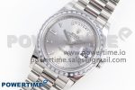 DayDate 40 SS GSF Gain Weight Silver Crystal Dial Diamonds Bezel on President Bracelet A3255 - Image 2