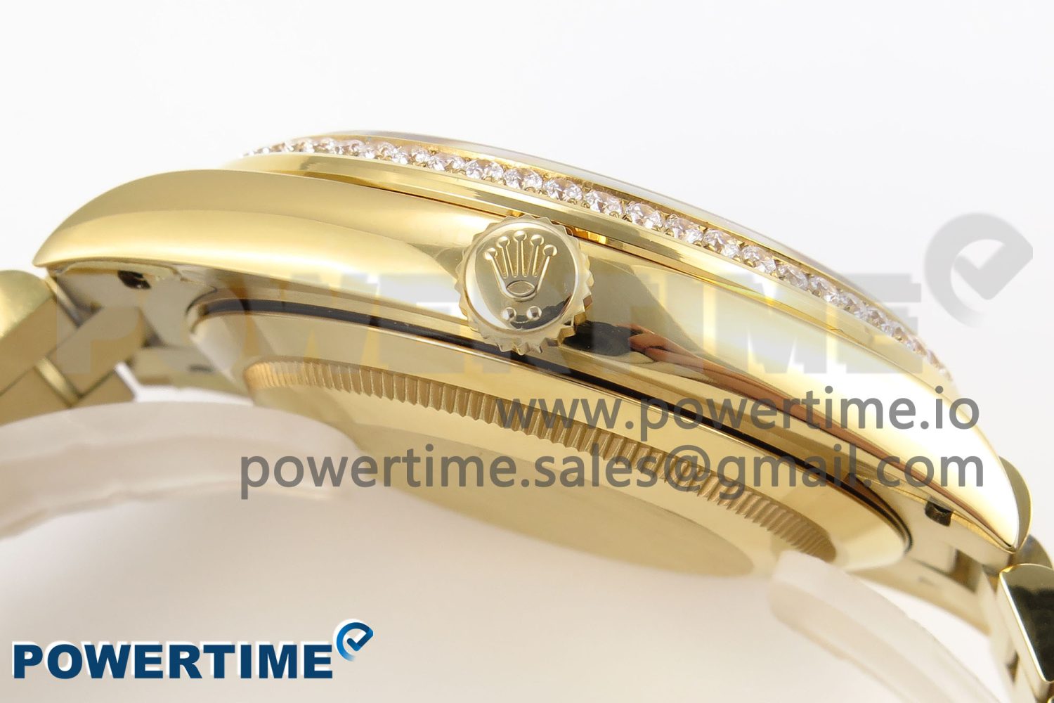 DayDate 40 YG GSF Gain Weight Black Crystal Dial Diamonds Bezel on President Bracelet A3255 - Image 6