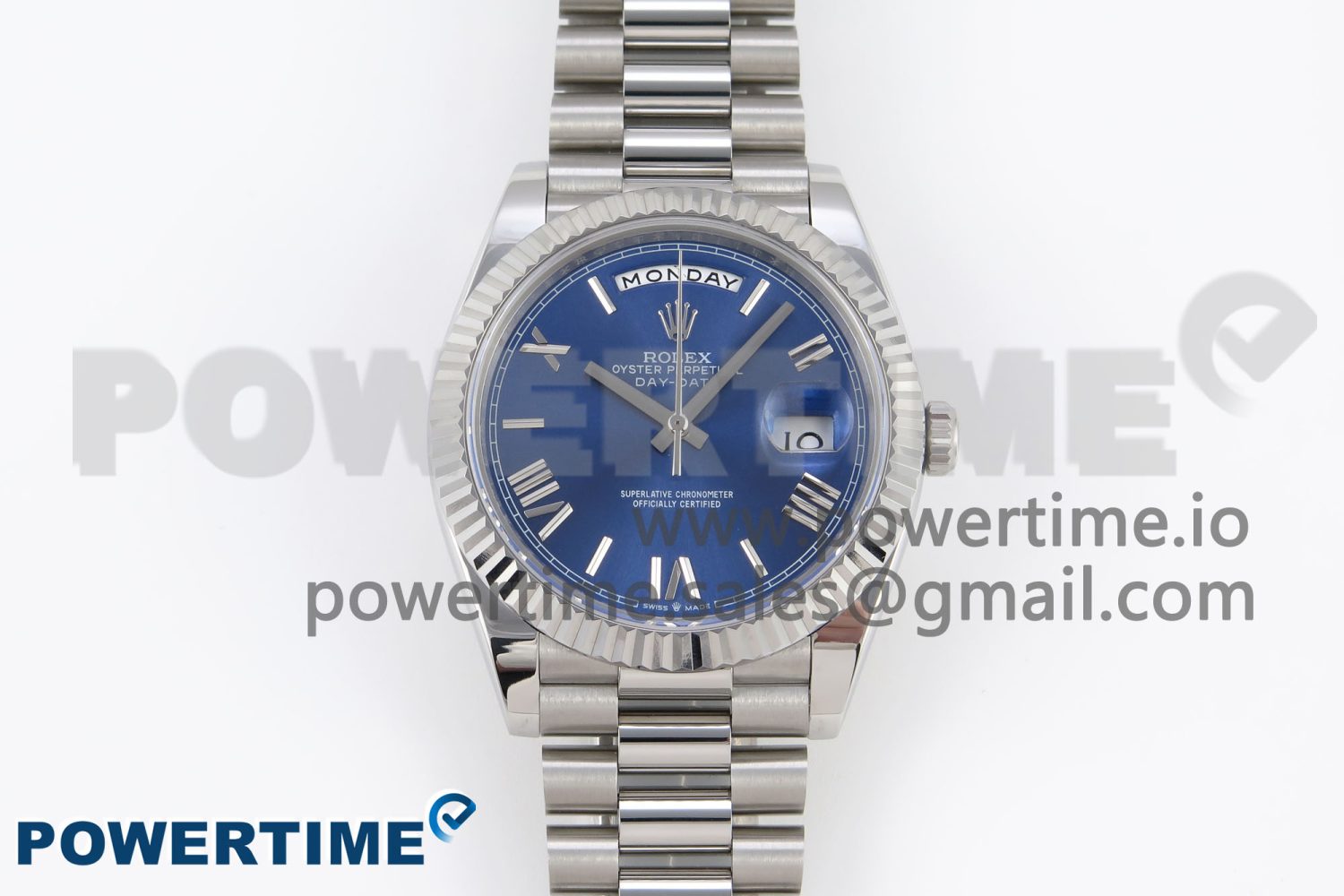 DayDate 40 SS GSF Gain Weight Blue Roman Dial on President Bracelet A3255 - Image 1