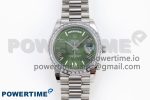 DayDate 40 SS GSF Gain Weight Green Roman Dial Diamonds Bezel on President Bracelet A3255