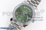 DayDate 40 SS GSF Gain Weight Green Roman Dial Diamonds Bezel on President Bracelet A3255 - Image 2