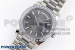 DayDate 40 SS GSF Gain Weight Gray Roman Dial Diamonds Bezel on President Bracelet A3255 - Image 2