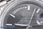 DayDate 40 SS GSF Gain Weight Gray Roman Dial Diamonds Bezel on President Bracelet A3255 - Image 4
