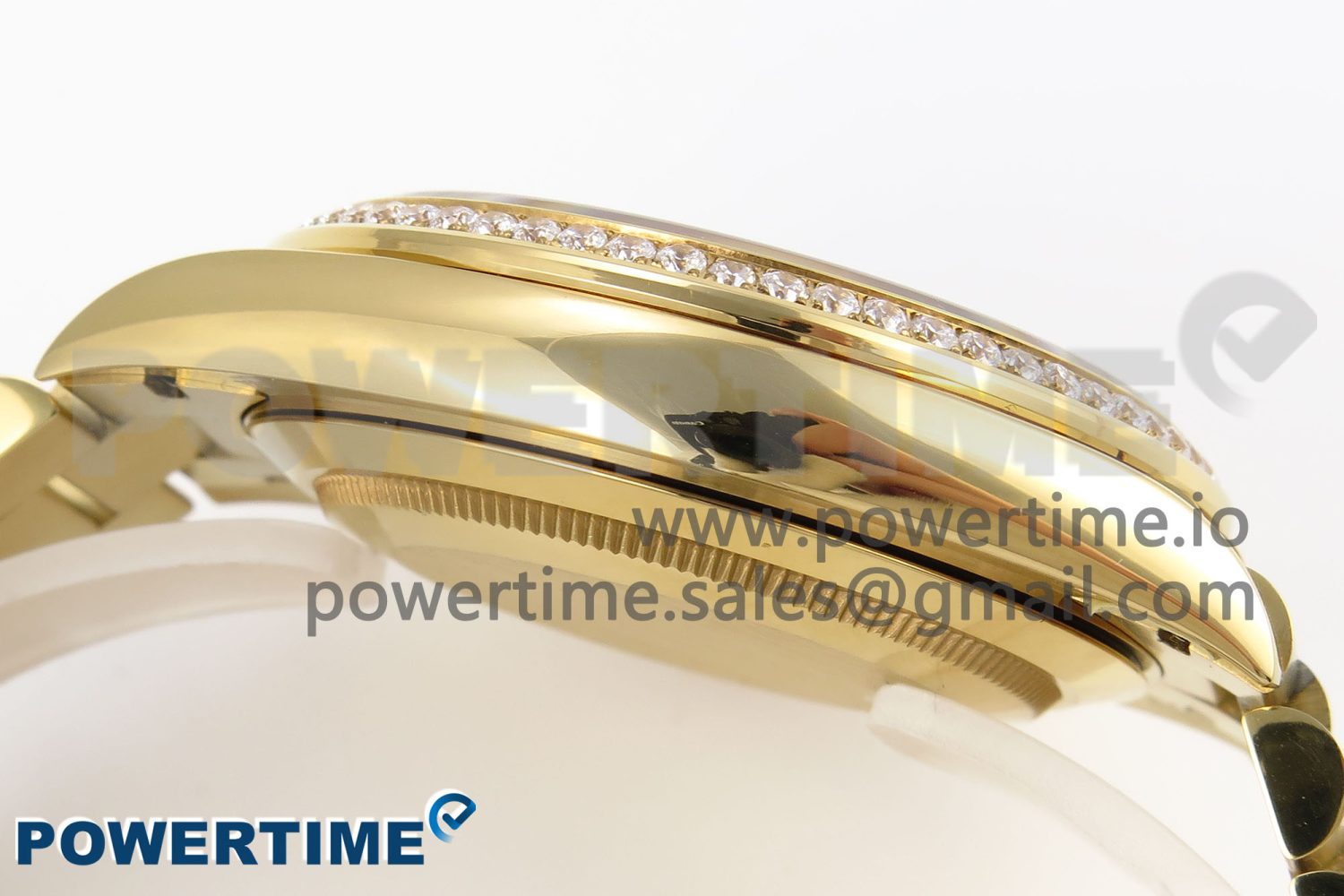 DayDate 40 YG GSF Gain Weight Black Crystal Dial Diamonds Bezel on President Bracelet A3255 - Image 7