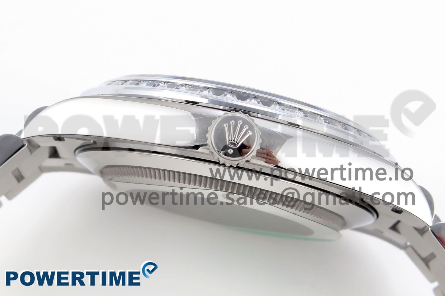 DayDate 40 SS GSF Gain Weight Gray Roman Dial Diamonds Bezel on President Bracelet A3255 - Image 6