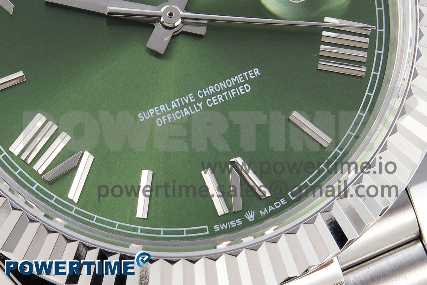 DayDate 40 SS GSF Gain Weight Green Roman Dial on President Bracelet A3255 - Image 5
