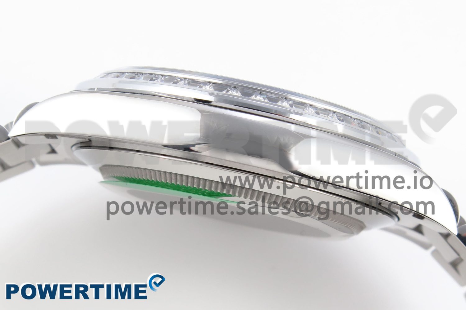DayDate 40 SS GSF Gain Weight Gray Roman Dial Diamonds Bezel on President Bracelet A3255 - Image 7