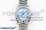 DayDate 40 SS GSF Gain Weight Ice Blue Roman Dial Diamonds Bezel on President Bracelet A3255