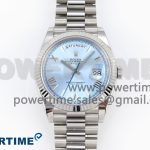 DayDate 40 SS GSF Gain Weight Ice Blue Roman Dial Diamonds Bezel on President Bracelet A3255