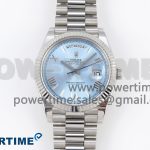 DayDate 40 SS GSF Gain Weight Ice Blue Roman Dial on President Bracelet A3255