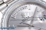 DayDate 40 SS GSF Gain Weight Silver Crystal Dial Diamonds Bezel on President Bracelet A3255 - Image 4