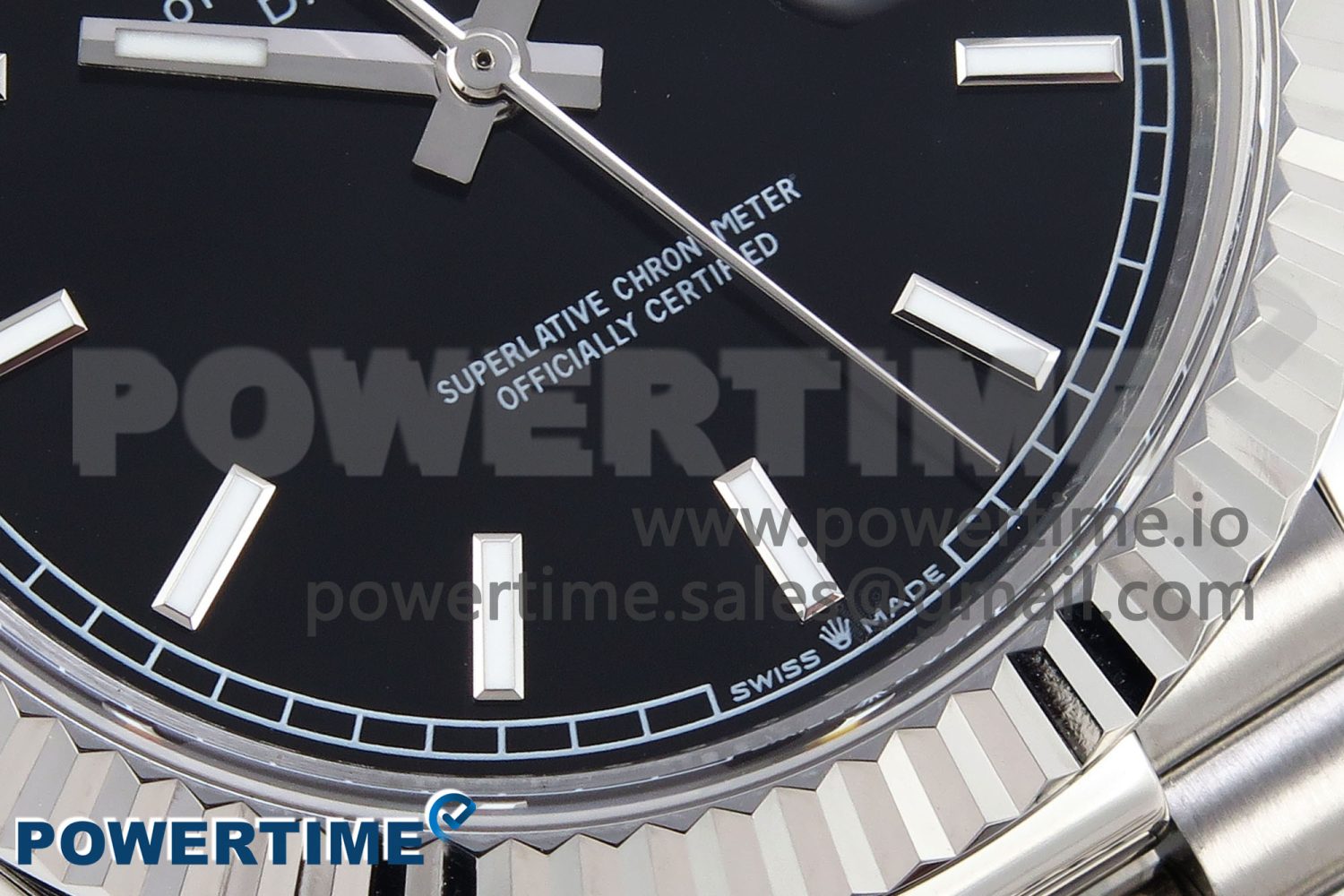 DayDate 40 SS GSF Gain Weight Black Stick Dial on President Bracelet A3255 - Image 5