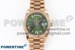 DayDate 40 RG GSF Gain Weight Green Roman Dial on President Bracelet A3255