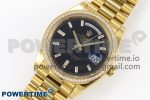 DayDate 40 YG GSF Gain Weight Black Crystal Dial Diamonds Bezel on President Bracelet A3255 - Image 2
