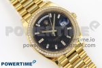 DayDate 40 YG GSF Gain Weight Black Crystal Dial Diamonds Bezel on President Bracelet A3255 - Image 3