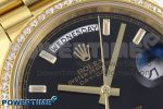 DayDate 40 YG GSF Gain Weight Black Crystal Dial Diamonds Bezel on President Bracelet A3255 - Image 4