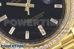 DayDate 40 YG GSF Gain Weight Black Crystal Dial Diamonds Bezel on President Bracelet A3255 - Image 5