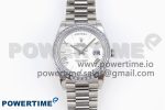 DayDate 40 SS GSF Gain Weight White Roman Dial Diamonds Bezel on President Bracelet A3255