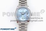 DayDate 40 SS GSF Gain Weight Ice Blue Roman Dial Diamonds Bezel on President Bracelet A3255