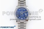 DayDate 40 SS GSF Gain Weight Blue Roman Dial Diamonds Bezel on President Bracelet A3255