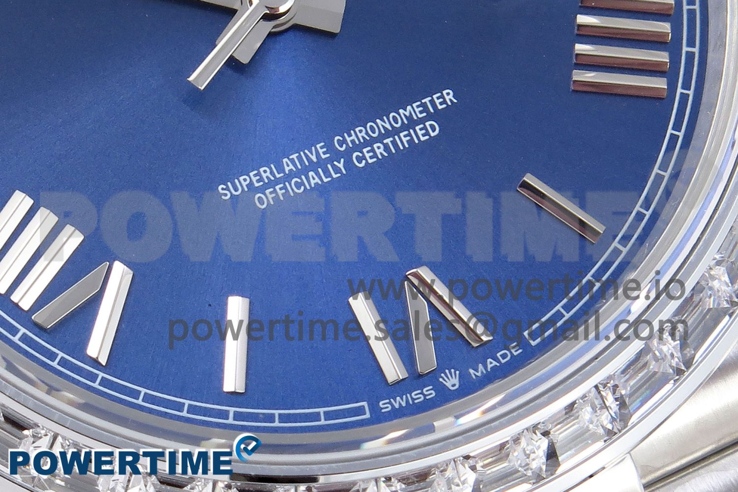 DayDate 40 SS GSF Gain Weight Blue Roman Dial Diamonds Bezel on President Bracelet A3255 - Image 5