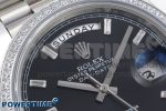 DayDate 40 SS GSF Gain Weight Black Crystal Dial Diamonds Bezel on President Bracelet A3255 - Image 4