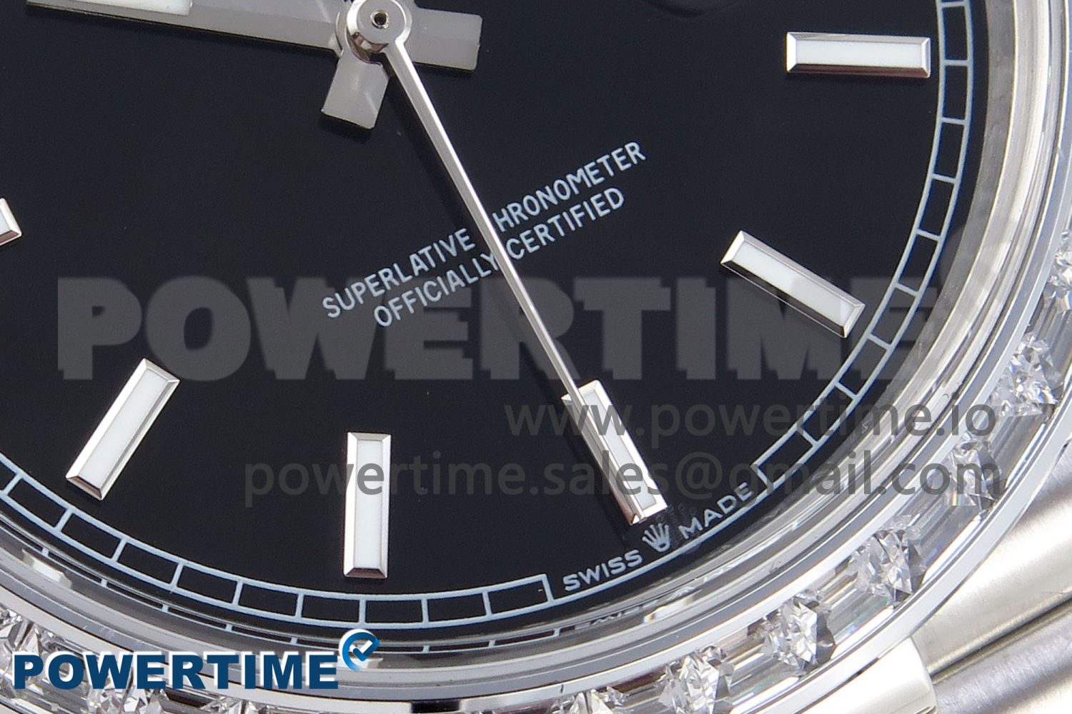 DayDate 40 SS GSF Gain Weight Black Stick Dial Diamonds Bezel on President Bracelet A3255 - Image 5