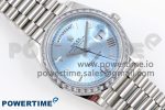 DayDate 40 SS GSF Gain Weight Ice Blue Roman Dial Diamonds Bezel on President Bracelet A3255 - Image 3