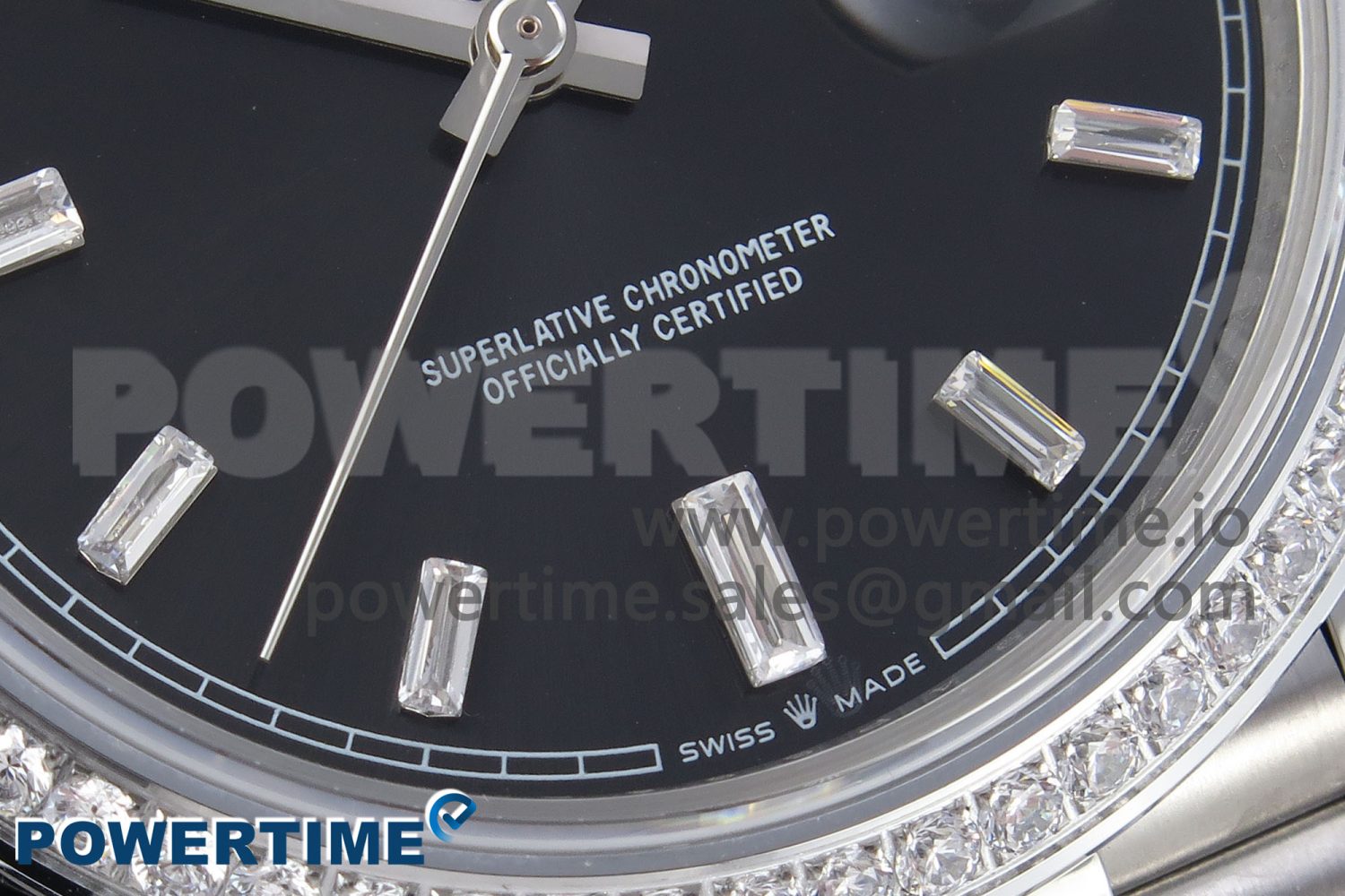 DayDate 40 SS GSF Gain Weight Black Crystal Dial Diamonds Bezel on President Bracelet A3255 - Image 5