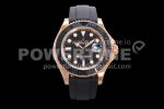 Rolex Yacht-Master 126655 GMF 1:1 Best Edition 3D Black Ceramic Bezel on Black Rubber Strap SA3235 Super Clone Watch