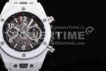 Hublot Big Bang Unico White Ceramic HBF 1:1 Best Edition Black Skeleton Dial on Whtie Rubber Strap A1242 Super Clone Watch - Image 4