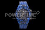 Hublot Big Bang Unico Blue Carbon TWF Best Edition Skeleton Dial on Black Rubber Strap A1220 Super Clone Watch
