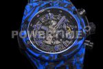 Hublot Big Bang Unico Blue Carbon TWF Best Edition Skeleton Dial on Black Rubber Strap A1220 Super Clone Watch - Image 5