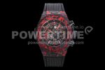 Hublot Big Bang Unico Red Carbon TWF Best Edition Skeleton Dial on Black Rubber Strap A1220 Super Clone Watch