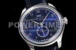 IWC Portuguese IW358305 ZF 1:1 Best Edition SS Blue Dial on Black Leather Strap A82200 Super Clone Watch - Image 5