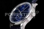IWC Portuguese IW358305 ZF 1:1 Best Edition SS Blue Dial on Black Leather Strap A82200 Super Clone Watch - Image 6