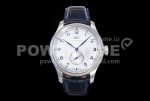 IWC Portuguese IW358304 ZF 1:1 Best Edition SS White Dial Blue Markers on Blue Leather Strap A82200 Super Clone Watch