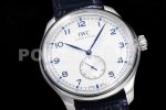 IWC Portuguese IW358304 ZF 1:1 Best Edition SS White Dial Blue Markers on Blue Leather Strap A82200 Super Clone Watch - Image 5