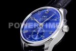 IWC Portuguese IW358305 ZF 1:1 Best Edition SS Blue Dial on Black Leather Strap A82200 Super Clone Watch - Image 6