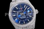 Rolex Replica Watches Diamond Skydweller Blue Dial SS TWF A23J 1:1 Fake watches Super Clone Watch - Image 7