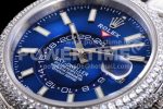 Rolex Replica Watches Diamond Skydweller Blue Dial SS TWF A23J 1:1 Fake watches Super Clone Watch - Image 8