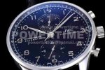 IWC Portuguese Chrono IW371447 ZF 1:1 Best Edition Diamonds Bezel on Black Leather Strap A7750 (Same Thickness as Genuine) Super Clone Watch - Image 5