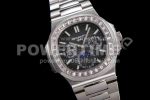 Patek Philippe Nautilus 5740 SS GRF Best Edition Gray Dial Diamonds Bezel on SS Bracelet A240 Super Clone Watch - Image 2