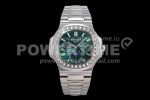 Patek Philippe Nautilus 5740 SS GRF Best Edition Green Dial Diamonds Bezel on SS Bracelet A240 Super Clone Watch