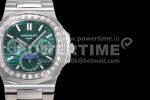 Patek Philippe Nautilus 5740 SS GRF Best Edition Green Dial Diamonds Bezel on SS Bracelet A240 Super Clone Watch - Image 4